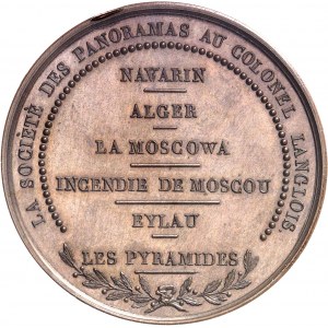 Second Empire / Napoléon III (1852-1870). Médaille, la Société des panoramas historiques au peintre Jean-Charles Langlois ND (1845-1860), Paris.