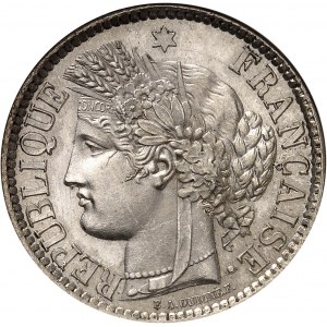Gouvernement de Défense Nationale (1870-1871). 2 francs Cérès, sans légende 1871, K, Bordeaux.