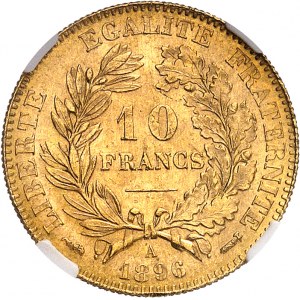 IIIe République (1870-1940). 10 francs Cérès 1896, A, Paris.