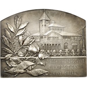 IIIe République (1870-1940). Plaque, pavillon de la Bosnie-Herzégovine à l’Exposition Universelle de Paris 1900, par H. Kautsch 1900, Paris.