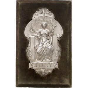 IIIe République (1870-1940). Plaquette uniface en bronze argenté de Jury pour l’Exposition Internationale de Paris 1900, Paris (Christofle).