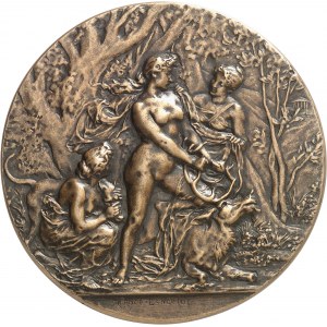 IIIe République (1870-1940). Fonte double de bronze, Diane par Marcelle Lancelot-Crocé 1900, Paris (ateliers Liard).