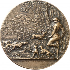 IIIe République (1870-1940). Fonte double de bronze, Diane par Marcelle Lancelot-Crocé 1900, Paris (ateliers Liard).