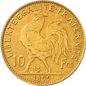 IIIe République (1870-1940). Essai-piéfort de 10 francs Marianne, flan mat 1899, Paris.