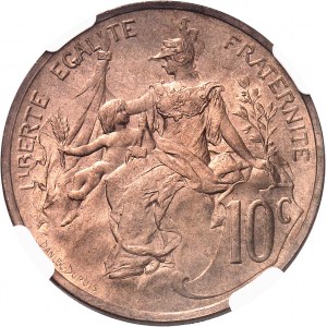 IIIe République (1870-1940). Présérie définitive de 10 centimes Daniel-Dupuis, non datée et listel large à l’avers ND (1897), Paris.