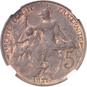 IIIe République (1870-1940). 5 centimes Daniel-Dupuis 1921, Paris.