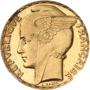 IIIe République (1870-1940). 100 francs Bazor, Flan bruni (PROOF) 1932, Paris.
