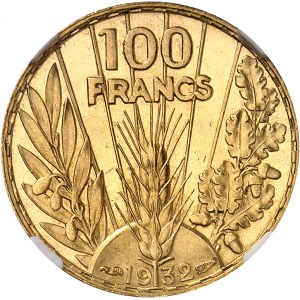 IIIe République (1870-1940). 100 francs Bazor, Flan bruni (PROOF) 1932, Paris.