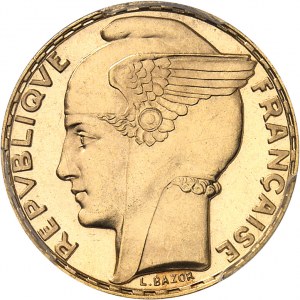 IIIe République (1870-1940). 100 francs Bazor, Flan bruni (PROOF) 1936, Paris.