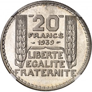 IIIe République (1870-1940). 20 francs Turin 1939, Paris.