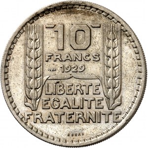 IIIe République (1870-1940). Essai de 10 francs Turin hybride 30 mm et poids 10 g 1929-1939, Paris.