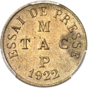 IIIe République (1870-1940). Essai de presse au module de 50 centimes 1922, Poissy.
