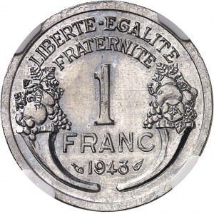 État Français (1940-1944). 1 franc Graziani 1943, Alger (établissements Carnaud).
