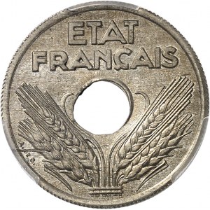 État Français (1940-1944). Essai de 10 centimes en maillechort 1941, Paris.