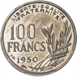 IVe République (1947-1958). Présérie de 100 francs Cochet, sans ESSAI 1950, Paris.