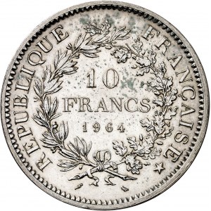 Ve République (1958 à nos jours). Présérie de 10 francs Hercule (sans ESSAI) 1964, Paris.