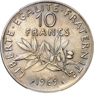 Ve République (1958 à nos jours). Épreuve de 10 francs Semeuse 1969, Paris.