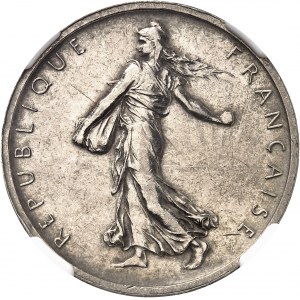 Ve République (1958 à nos jours). Épreuve au module de 5 francs Semeuse, au revers de 50 centimes Semeuse 1897 (1959), Paris.