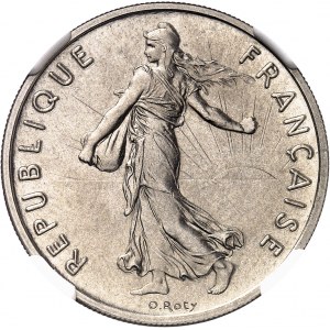 Ve République (1958 à nos jours). Présérie de 5 francs Semeuse en nickel, petit module 1970, Paris.