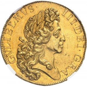 Guillaume III (1694-1702). 5 guinées, 2e buste 1701, Londres.