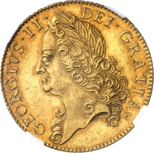 Georges II (1727-1760). 5 guinées, tête âgée 1748, Londres.