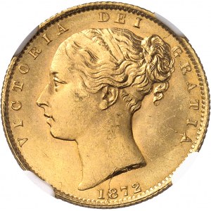 Victoria (1837-1901). Souverain, signature WW en relief, coin #6 1872, Londres.