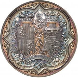 Victoria (1837-1901). Médaille, mariage d’Henri de Battenberg et de Béatrice du Royaume-Uni, par Allan Wyon 1885, Londres.