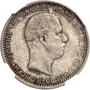 Crète autonome, Georges de Grèce, Haut-commissaire (1898-1906). 2 drachmes 1901, A, Paris.