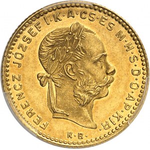 François-Joseph Ier (1848-1916). 10 francs / 4 forint, aux armes de Fiume 1891, KB, Kremnitz (Körmöcbánya).