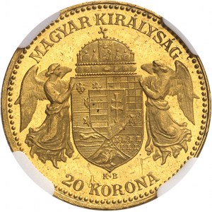 François-Joseph Ier (1848-1916). 20 korona, aspect Flan bruni (PROOFLIKE) 1892, KB, Kremnitz.
