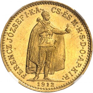 François-Joseph Ier (1848-1916). 10 korona 1912, KB, Kremnitz (Körmöcbánya).