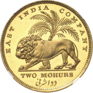 Guillaume IV (1830-1837). 2 mohurs, flan bruni (PROOF), refrappe 1835, Calcutta.