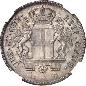 Gênes, République (1528-1797). 4 lire 1795, Gênes.