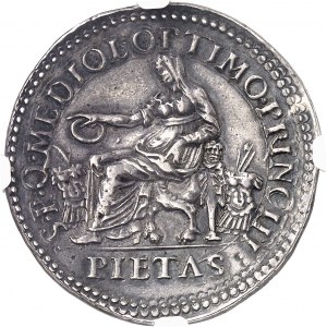 Milan, Charles Quint (1516-1554). Médaille monétiforme ou teston à la Piété, par Leone Leoni ND (c.1535), Milan.