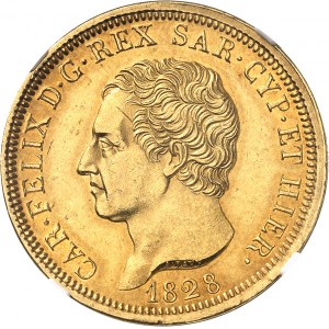 Savoie-Sardaigne, Charles-Félix (1821-1831). 80 lire 1828 L, Tête d’aigle, Turin.