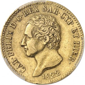Savoie-Sardaigne, Charles-Félix (1821-1831). 20 lire 1822, Tête d’aigle, Turin.