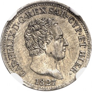 Savoie-Sardaigne, Charles-Félix (1821-1831). 50 centesimi 1827, ancre, Gênes.