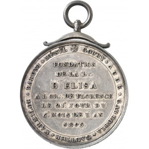 Toscane, Premier Empire / Napoléon Ier (1804-1814). Médaille, fondation de la loge Elisa à Florence 1809.