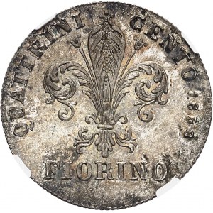 Toscane (Grand-duché de), Léopold II (1824-1859). Fiorino (100 quattrini), 2e type 1858, Florence.