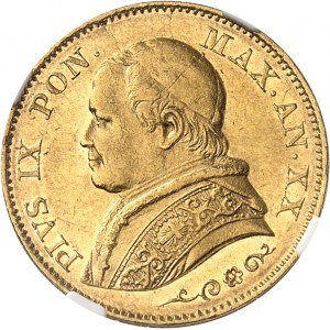 Vatican, Pie IX (1846-1878). 20 lire 1866 - An XX, R, Rome.