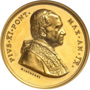 Vatican, Pie XI (1922-1939). Médaille d’Or, création de l’État de la Cité du Vatican par suite des accords du Latran, par Mistruzzi An IX (1930), Rome.