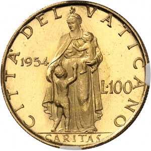 Vatican, Pie XII (1939-1958). 100 lire 1954 - An XVI, Rome.