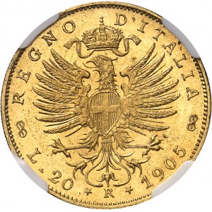 Victor-Emmanuel III (1900-1946). 20 lire 1905, R, Rome.