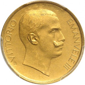 Victor-Emmanuel III (1900-1946). Essai de 20 lire en Or avec Minerve et l’Agriculture par S. Johnson, Flan bruni mat (PROOF) 1903, Milan (Johnson).