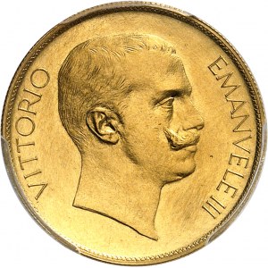 Victor-Emmanuel III (1900-1946). Essai de 20 lire en Or à l’Agriculture par S. Johnson, frappe spéciale 1907, Milan (Johnson).