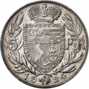 Jean II, prince (1858-1929). 5 francs 1924, Berne.