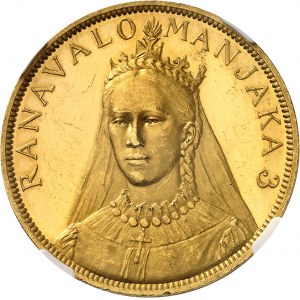 Ranavalona III (1883-1897). 5 francs, Flan bruni (PROOF) 1895, Londres (Pinches and Co).