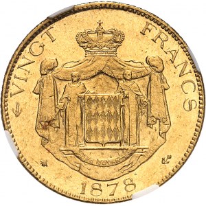 Charles III (1853-1889). 20 (vingt) francs 1878, A, Paris.