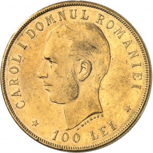 Charles Ier de Roumanie (1866-1914). 100 lei, 40e anniversaire de règne 1906, Bruxelles.