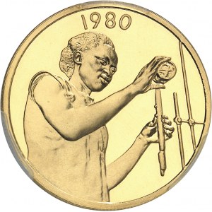 États de l’Afrique de l’ouest (West african states). Essai en Or de 25 francs 1980, Paris.